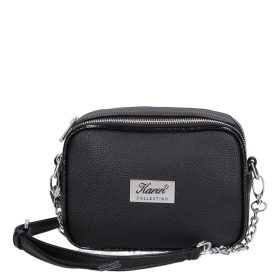 Karen 1548 bis fekete rostbőr női oldaltáska