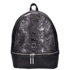 Milton I 5000 fekete fényes virág ezüst cipp