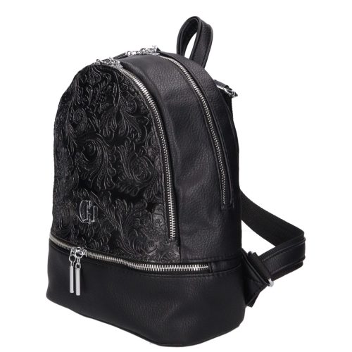 Milton I 5000 fekete fényes virág ezüst cipp