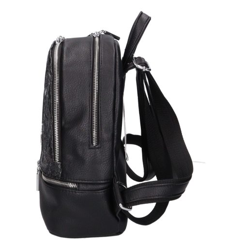 Milton I 5000 fekete fényes virág ezüst cipp