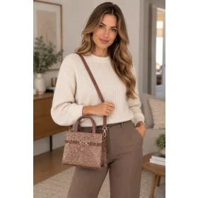 Vivian K 7038 drapp bronz virág