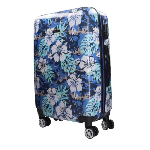 5748 kék virág bőrönd szett