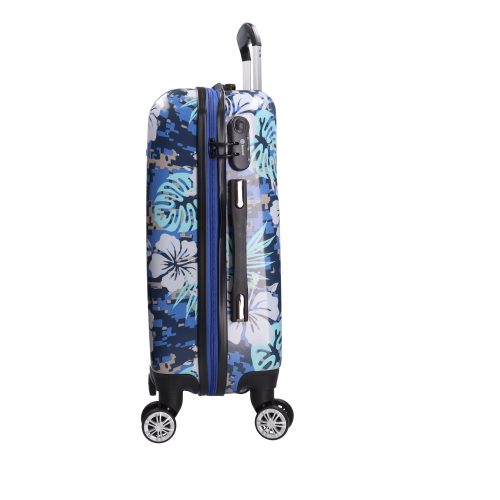 5748 kék virág bőrönd szett