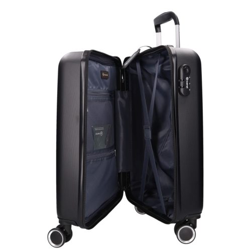 5908 fekete három részes bőrönd szett