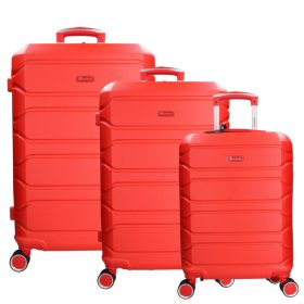 5807 piros  bőrönd szett