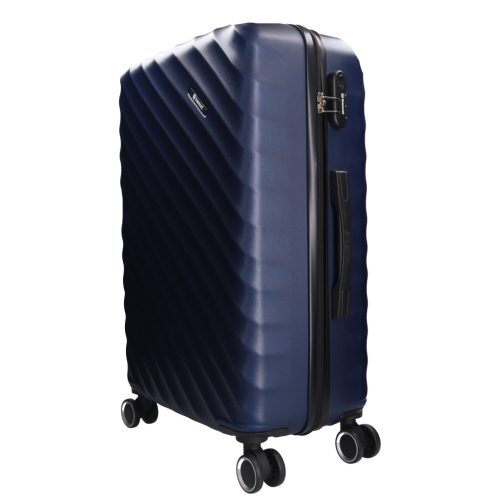 5812 sötétkék bőrönd szett 4 részes