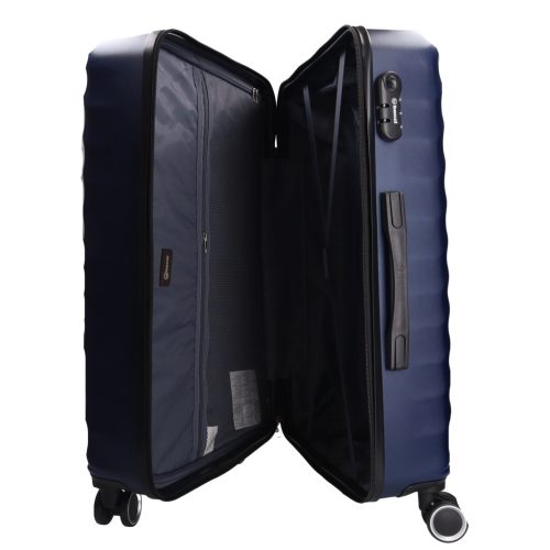 5812 sötétkék bőrönd szett 4 részes