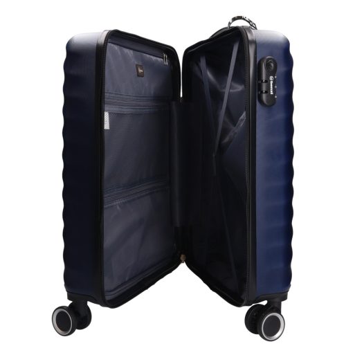 5812 sötétkék bőrönd szett 4 részes