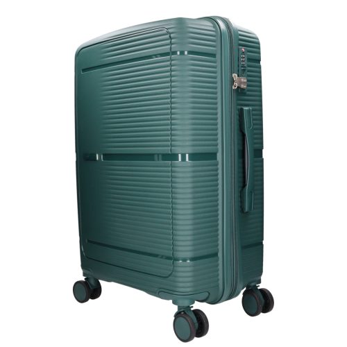 5899 zöld háromrészes bőrönd szett