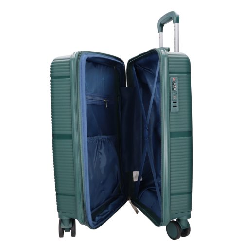 5899 zöld háromrészes bőrönd szett