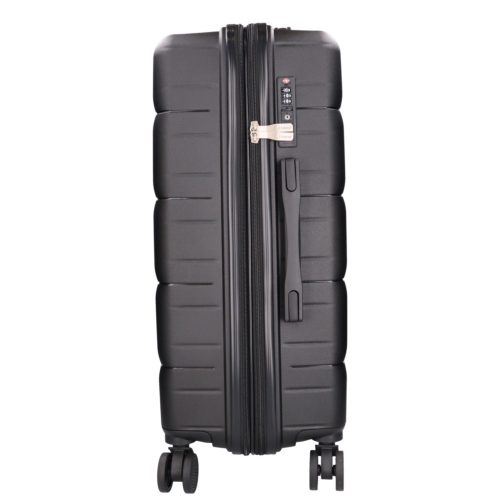 5901 fekete háromrészes bőrönd szett