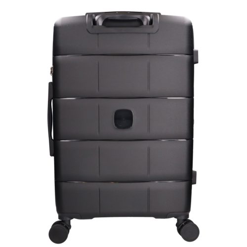 5901 fekete háromrészes bőrönd szett