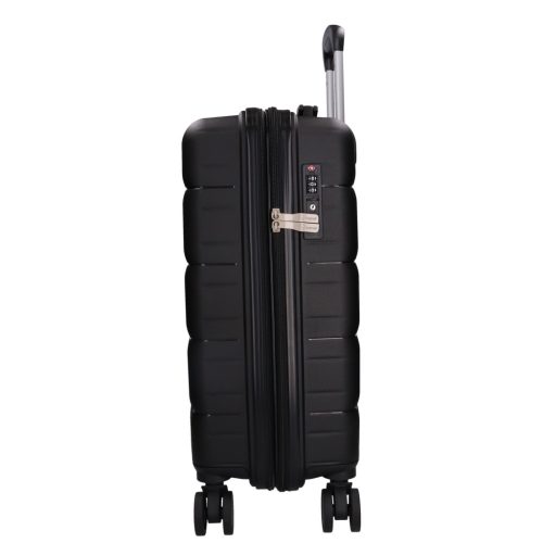 5901 fekete háromrészes bőrönd szett