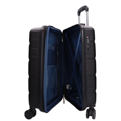 5901 fekete háromrészes bőrönd szett