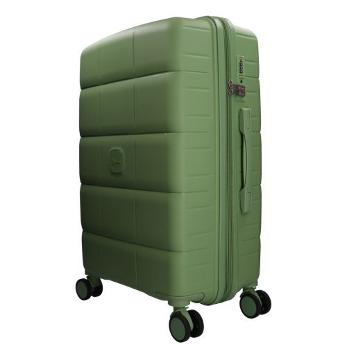 5901 zöld háromrészes bőrönd szett