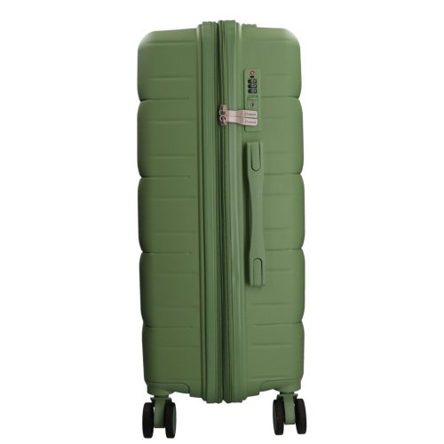 5901 zöld háromrészes bőrönd szett