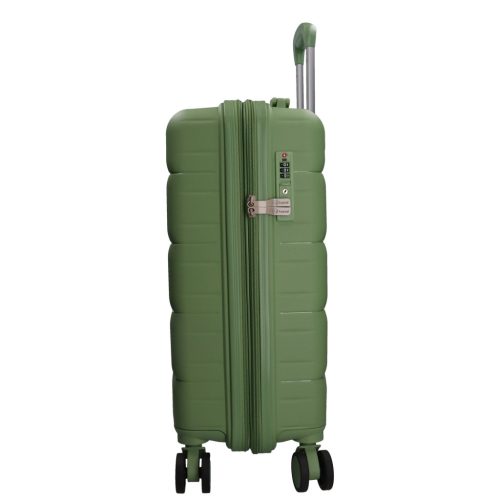 5901 zöld háromrészes bőrönd szett