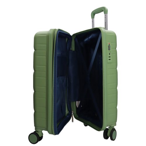 5901 zöld háromrészes bőrönd szett