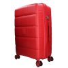5901 piros háromrészes bőrönd szett
