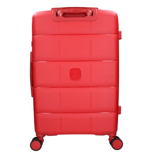 5901 piros háromrészes bőrönd szett