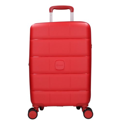 5901 piros háromrészes bőrönd szett