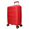 5901 piros háromrészes bőrönd szett