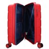 5901 piros háromrészes bőrönd szett