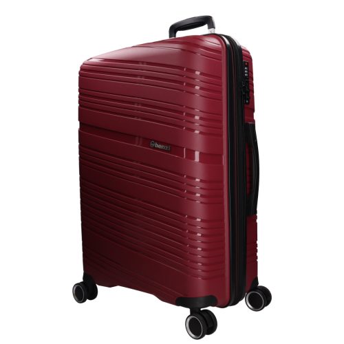 5904 bordó háromrészes bőrönd szett