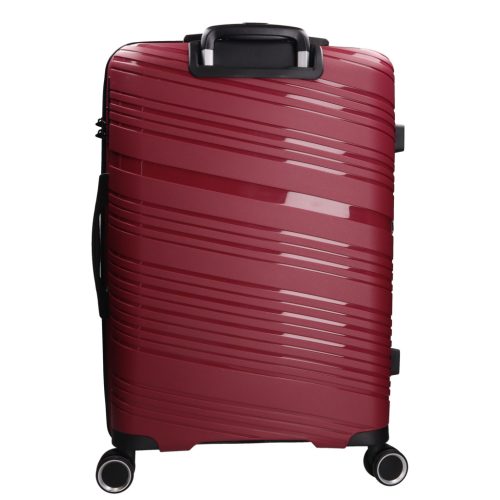 5904 bordó háromrészes bőrönd szett