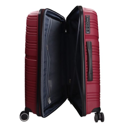 5904 bordó háromrészes bőrönd szett