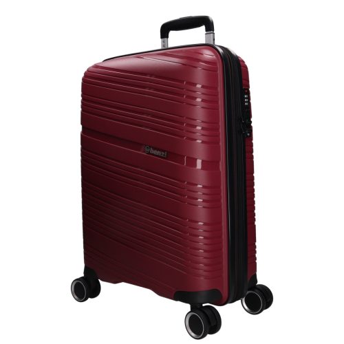 5904 bordó háromrészes bőrönd szett