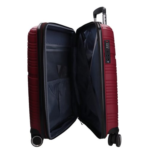 5904 bordó háromrészes bőrönd szett