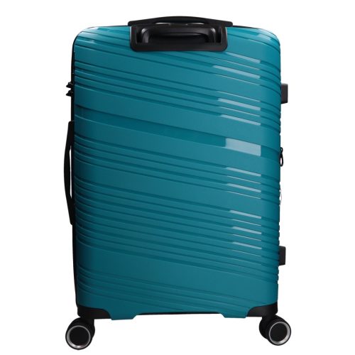 5904 türkiz háromrészes bőrönd szett