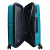 5904 türkiz háromrészes bőrönd szett