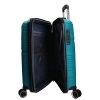 5904 türkiz háromrészes bőrönd szett