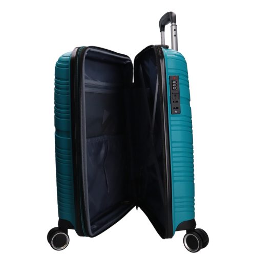 5904 türkiz háromrészes bőrönd szett