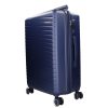 5909 kék három részes bőrönd szett