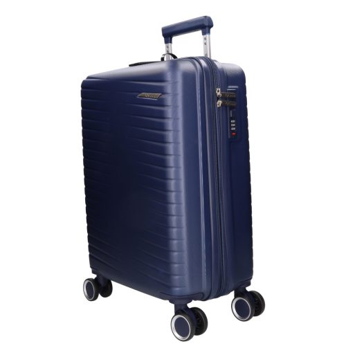 5909 kék három részes bőrönd szett