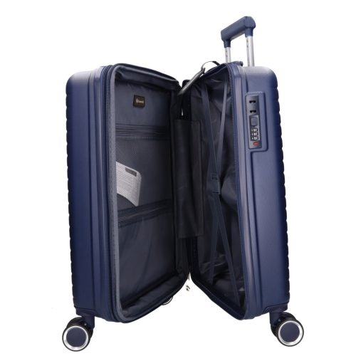 5909 kék három részes bőrönd szett