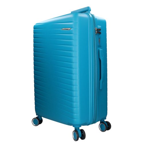 5909 petrol három részes bőrönd szett