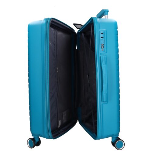 5909 petrol három részes bőrönd szett