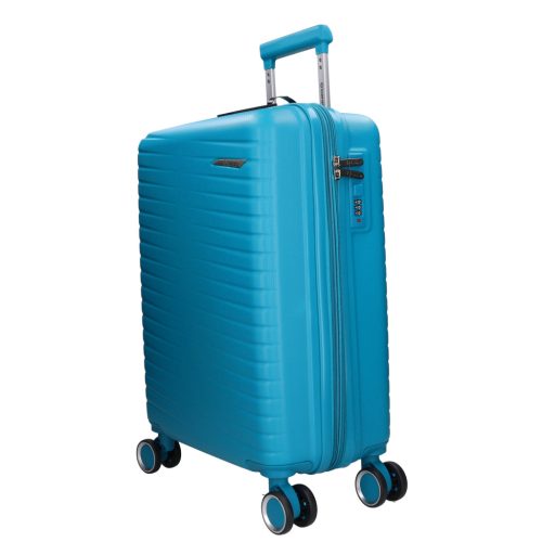 5909 petrol három részes bőrönd szett