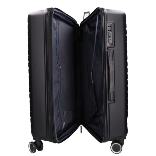 5909 fekete három részes bőrönd szett