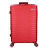 5909 piros három részes bőrönd szett