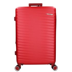 5909 piros három részes bőrönd szett