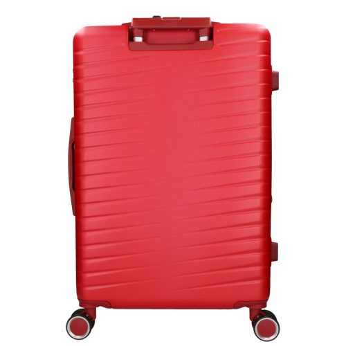 5909 piros három részes bőrönd szett