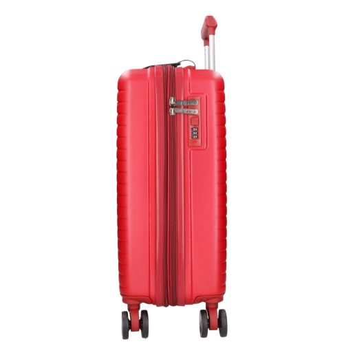 5909 piros három részes bőrönd szett