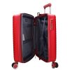 5909 piros három részes bőrönd szett