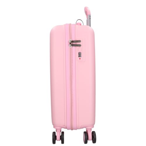 5910 rózsaszín három részes bőrönd szett