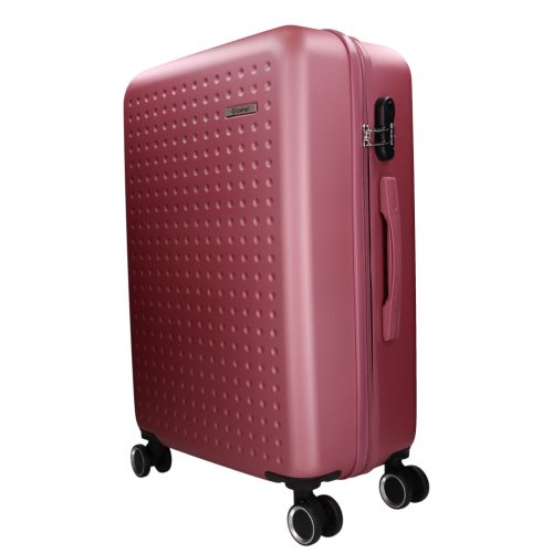 5908 rozé három részes bőrönd szett